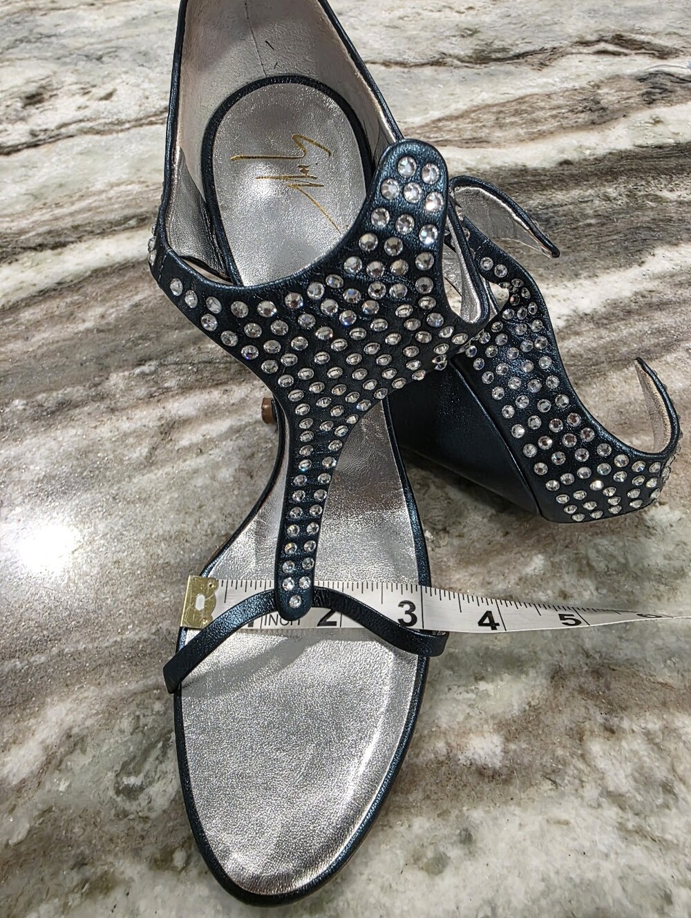 Giuseppe Zanotti Y2K Metallic Green Crystal Studded Stiletto Heels 38.5 (US 8.5) - Picture 14 of 16
